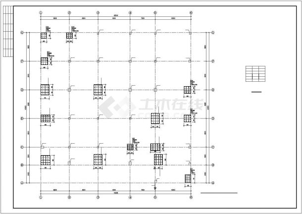 某地区3层框架办公楼结构CAD设计平面图(设计说明）-图一