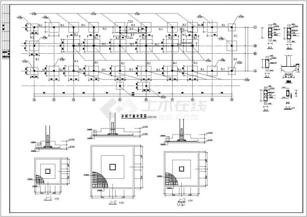 某地区2层框架办公楼结构CAD设计施工图(设计说明）-图一