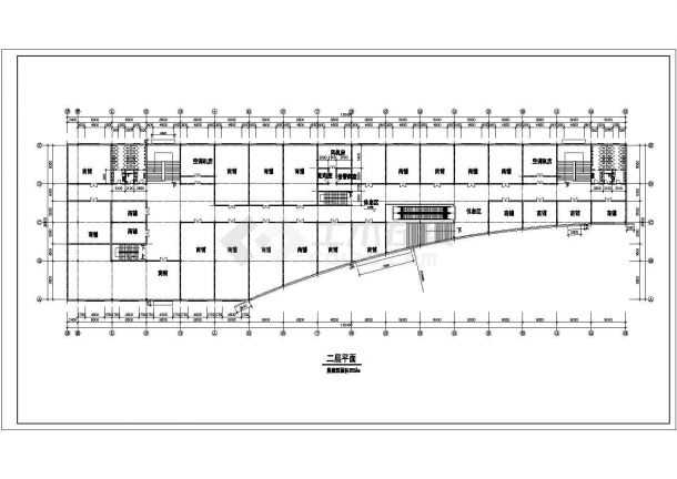 长250.4米 宽90米 二层商场建筑设计图-图一