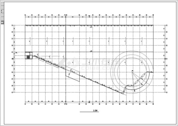 长171.58米 宽90米 二层商场建筑设计图-图一