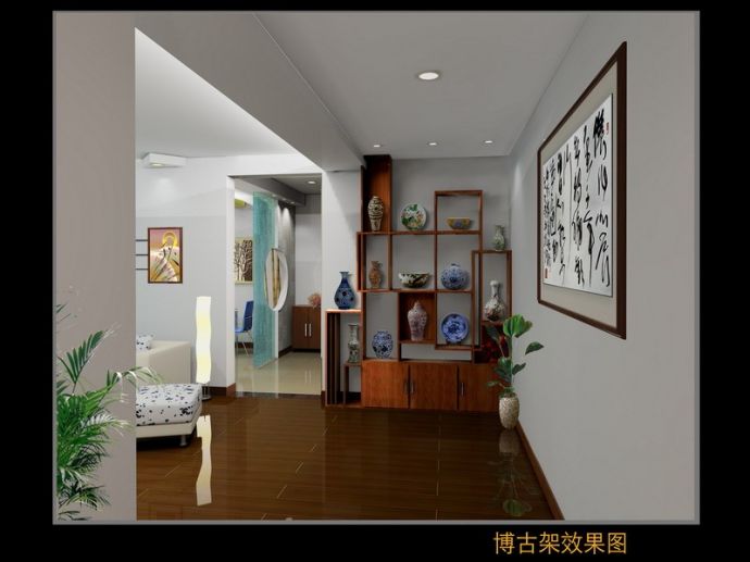 某三室两厅户型住宅新古典风格室内装修设计cad全套方案图（含效果图，含2套设计）_图1