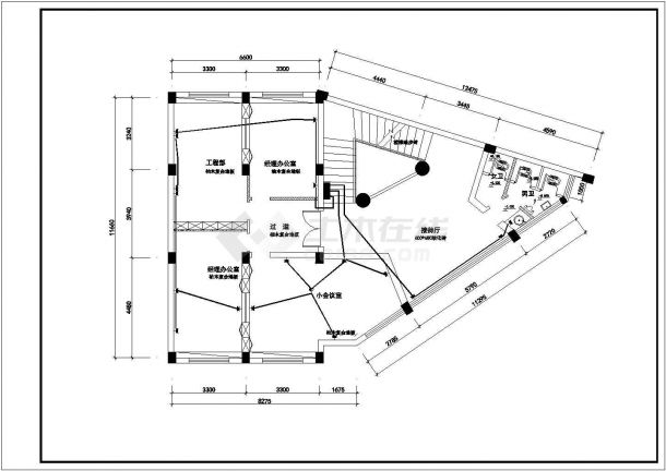 华北某小型办公楼电气设计CAD细节布置图-图二