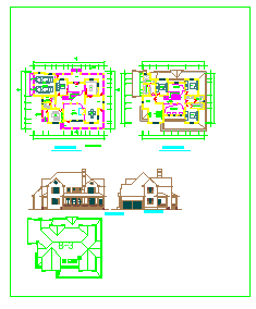 三套两层别墅建筑方案设计施工图-图一