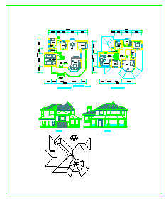 三套两层别墅建筑方案设计施工图-图二