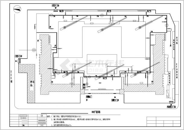 北京]博物馆工程施工现场平面布置图(6张)cad 图纸-图一