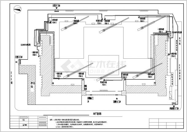 北京]博物馆工程施工现场平面布置图(6张)cad 图纸-图二