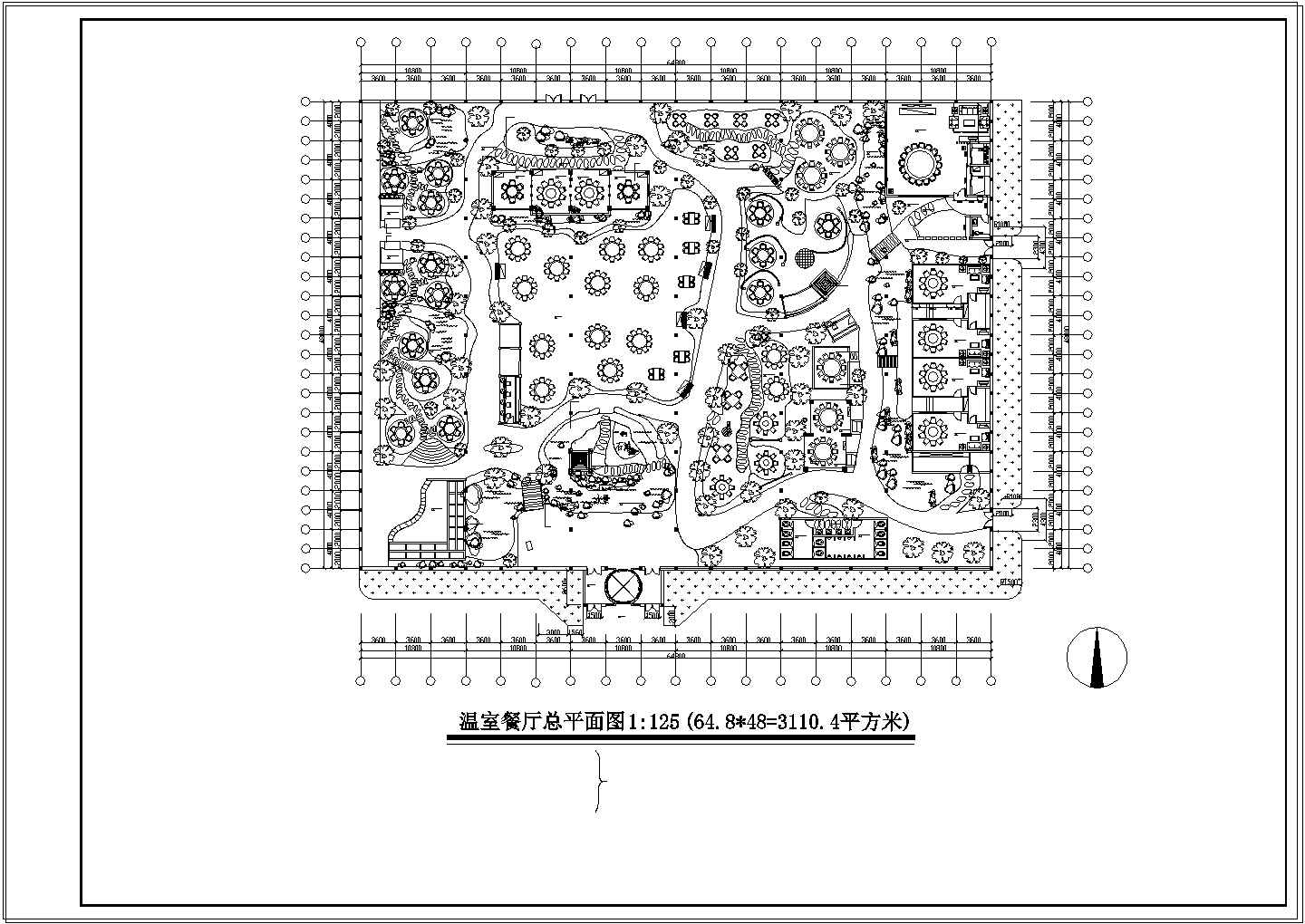 某地小型生态餐厅建筑平面图共2张