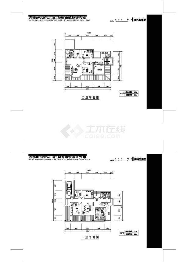 九江市某260平米双层别墅平面设计CAD施工图-图一