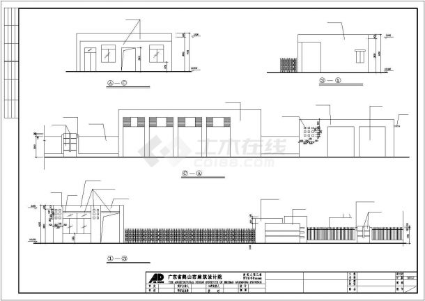 合肥某制衣厂车间+门卫全套建筑设计CAD图纸-图一