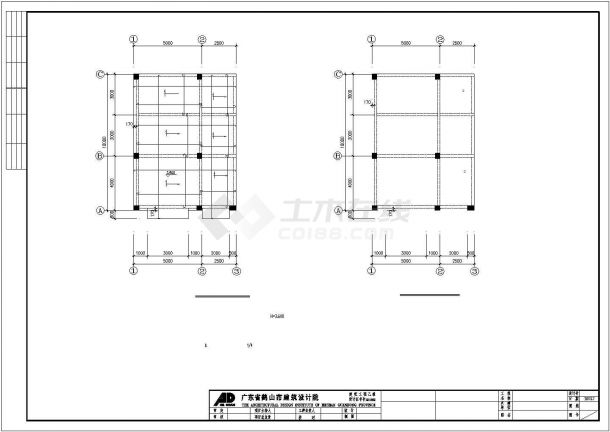 合肥某制衣厂车间+门卫全套建筑设计CAD图纸-图二