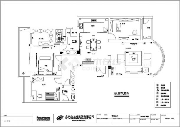某三室两厅户型住宅现代风格室内装修设计cad全套施工图（含实景照片）-图二