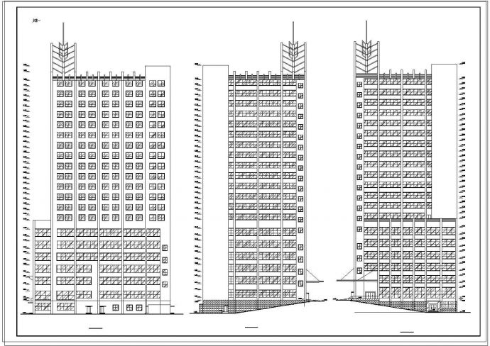 某四星级酒店方案建筑设计CAD图纸_图1