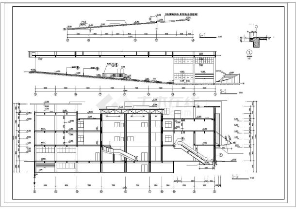 某地区文化商城建筑施工CAD图纸-图二