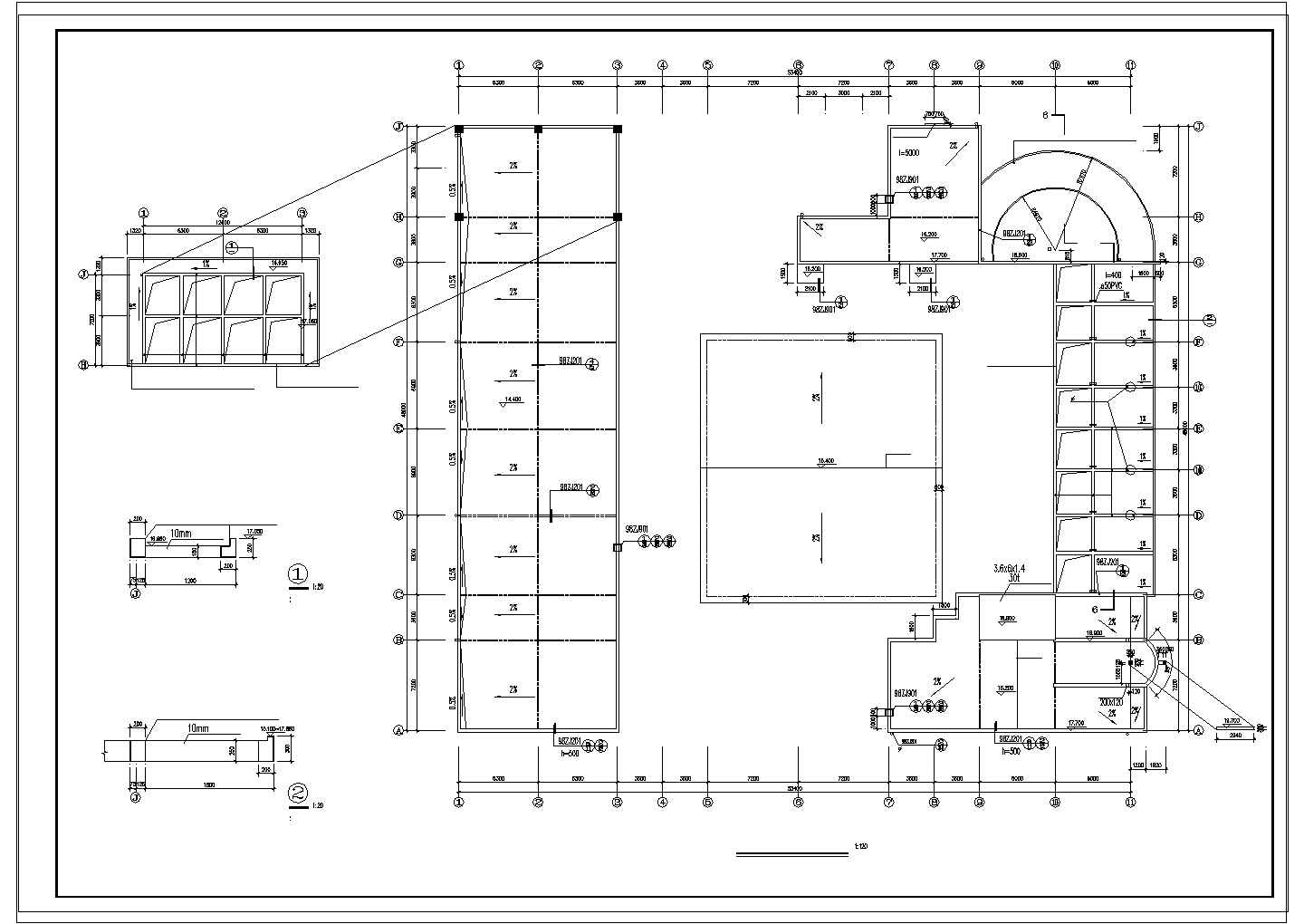 某地区文化商城建筑施工CAD图纸