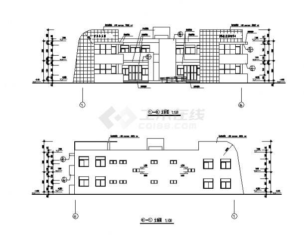 南京某小区幼儿园教学楼建筑设计施工cad图纸（含说明）-图二