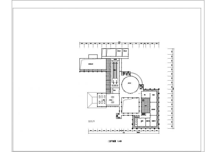 双层会所建筑施工剖面图CAD参考图_图1