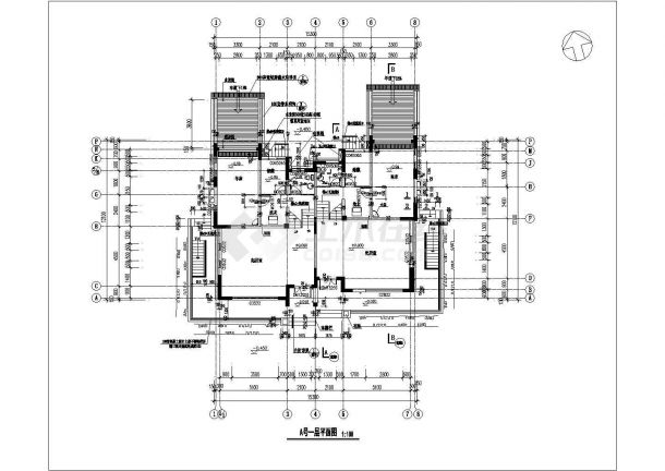 三层砖混结构单体独栋别墅全套建筑设计CAD图纸（含夹层和地下室层）-图二