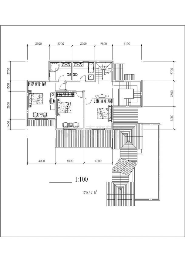 苏州市吴江区某现代化村镇3层砖混结构苏式别墅全套建筑设计CAD图纸-图二