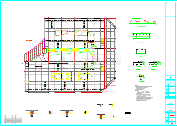 温州某四层厂房改教学楼结构加固CAD施工图-图二