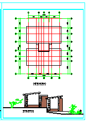 双联别墅建筑施工cad平面图