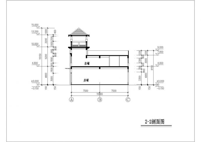 某地区商业步行街建筑设计CAD施工图_图1
