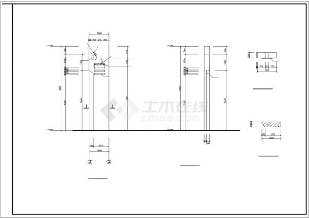 青岛市某海鲜加工厂厂区大门建筑设计CAD图纸-图二