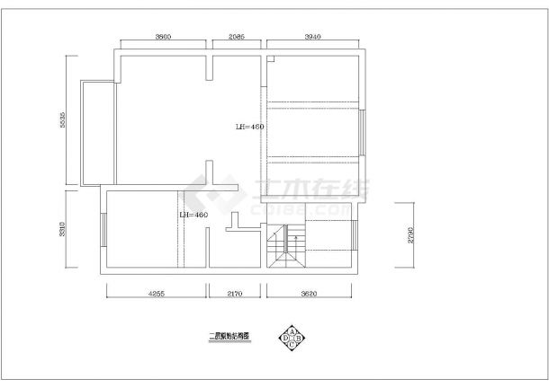 某二居室住宅新古典风格室内装修设计cad全套施工图（含实景图）-图二