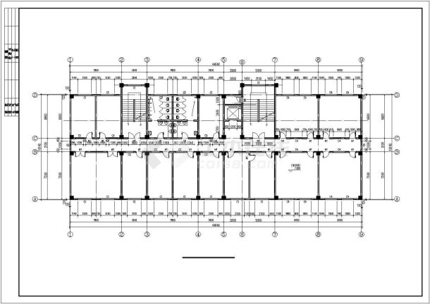 4400平六层办公楼全套建筑施工cad图，共十二张-图二