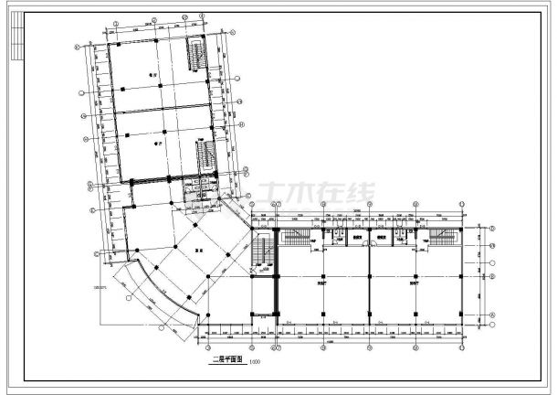 某地区商业综合楼建筑CAD施工图纸-图二