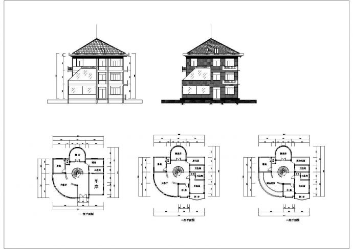 某现代风格设计CAD详细别墅方案施工图_图1