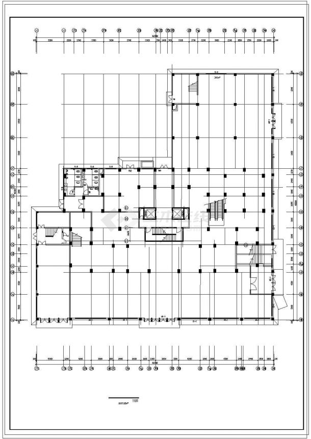 某地区商住楼建筑cad施工图纸-图二