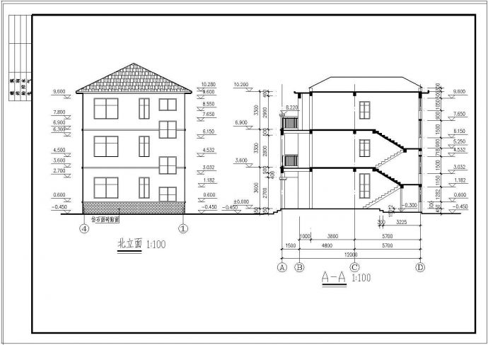 3层别墅全套建筑结构设计CAD图_图1