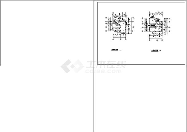 某地区别墅建筑结构全套设计CAD施工图-图二