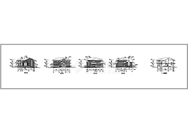 杭州某中式别墅群落CAD完整设计大样构造图纸-图二