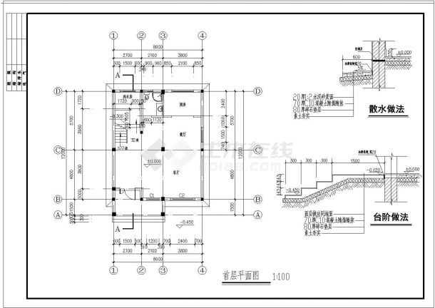 3层别墅全套建筑结构设计施工图-图二