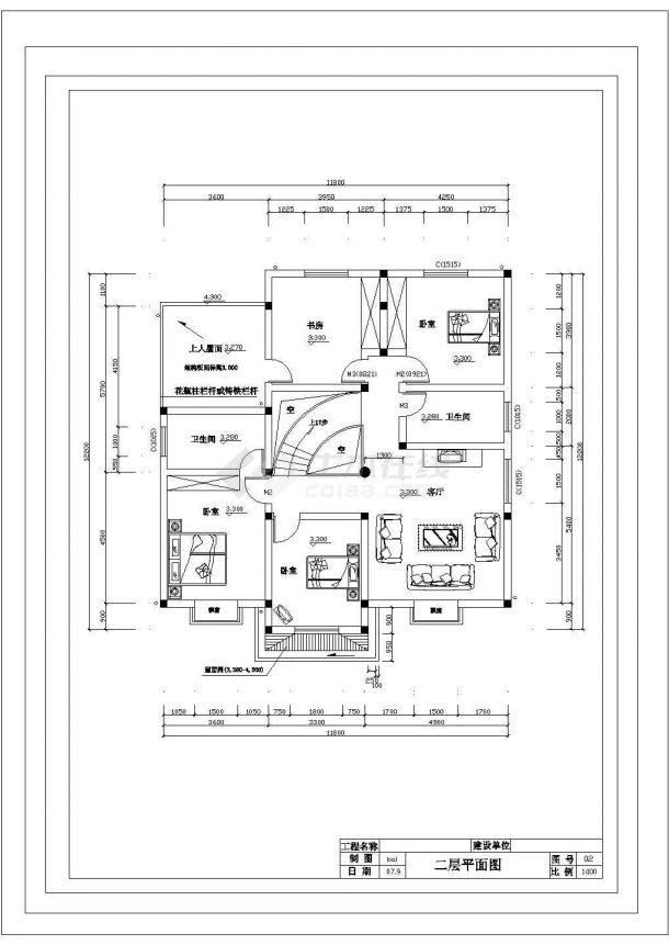 石家庄某三层半别墅CAD大样完整建筑施工结构设计图-图二