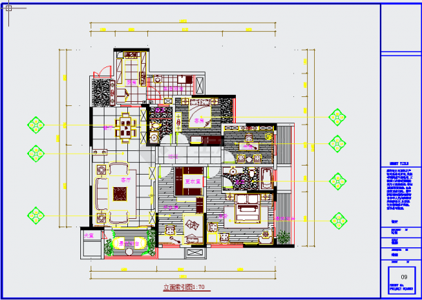温馨典雅3居室室内设计施工图-图二