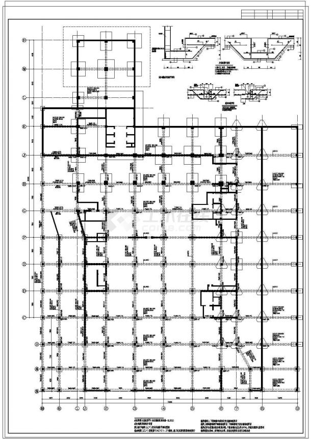 2层地下室建筑结构cad设计施工图纸-图一