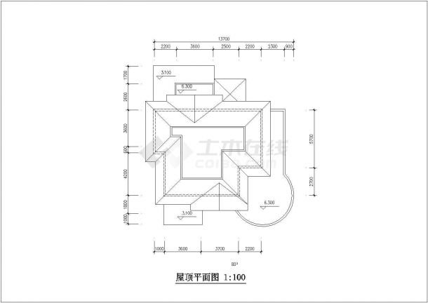 上海某黄浦江边大型别墅CAD设计建筑构造施工图纸-图二