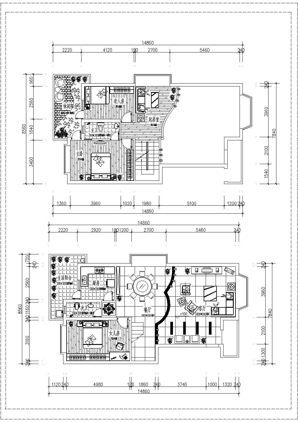 某枫林雅都别墅平面CAD建筑设计详细施工图