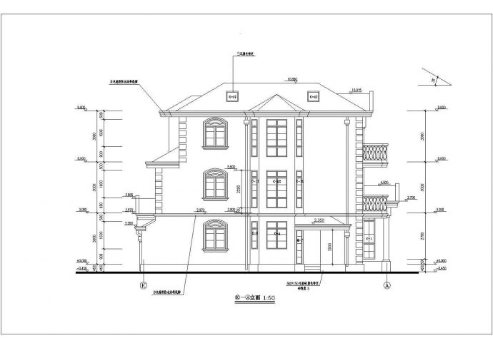 某产业园别墅建筑设计CAD平面施工大样图_图1