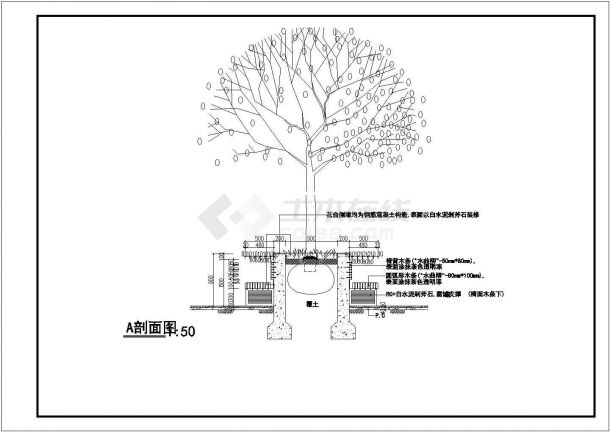 扬州某商场圆形广场施工设计图-图二