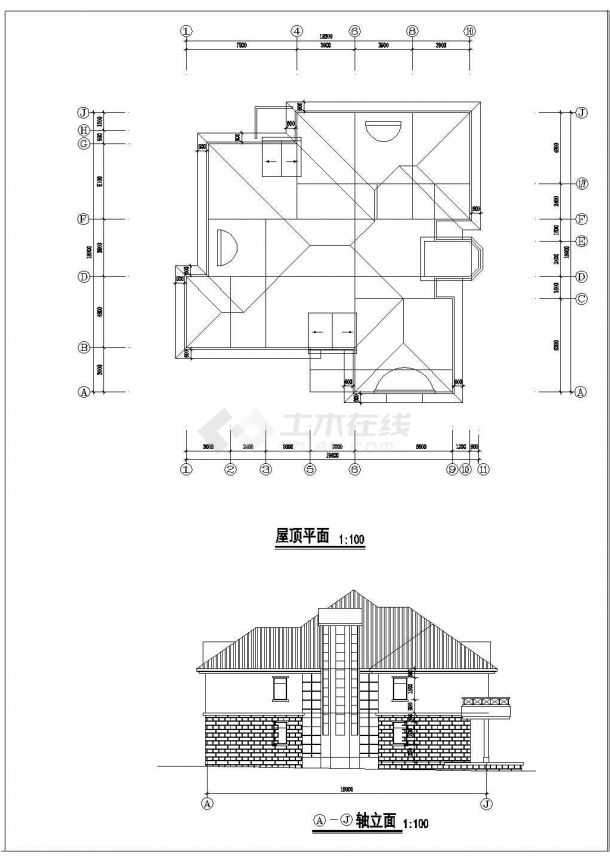 某大单体别墅CAD设计大样构造建筑施工图-图二
