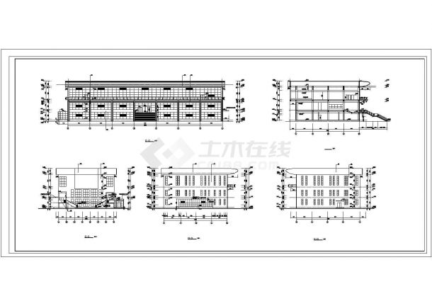 3804平方米三层框架办公楼工程设计cad图，含设计说明-图二