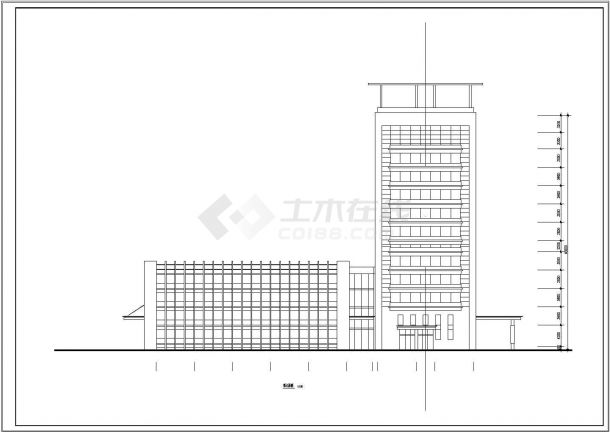 某医院12层综合楼cad施工设计方案图-图二