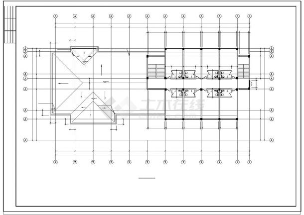 某地区收费站建筑设计cad施工图纸-图二