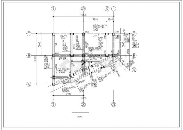底框结构住宅楼cad设计结构施工图纸-图二