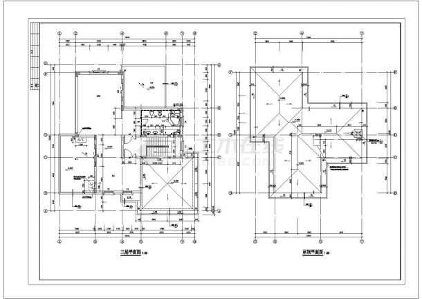 3层独栋别墅施工图设计cad-图一