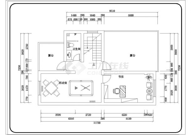 某金腾小区别墅平面CAD完整设计大样布置图-图二