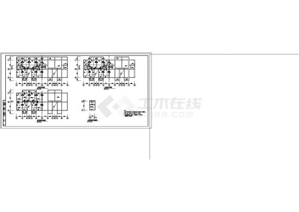 某多层砖混和底框cad结构施工设计图-图二